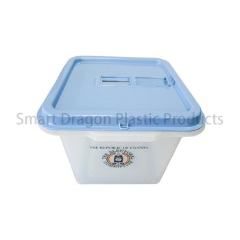 Clear Plastic Disposable Election Ballot  Box with Blue Cover-5