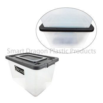 Multipurpose 100% Transparent Polypropylene 60L Plastic Storage Box With Wheels-3