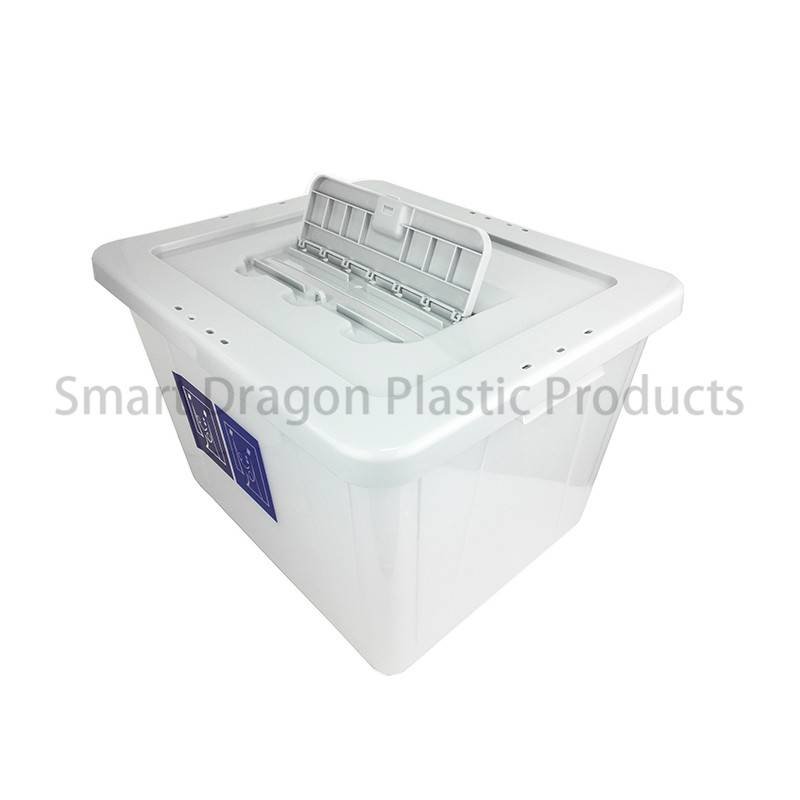 SMART DRAGON Clear Plastic Disposable Election Ballot  Box with Blue Cover Plastic Ballot Box image9