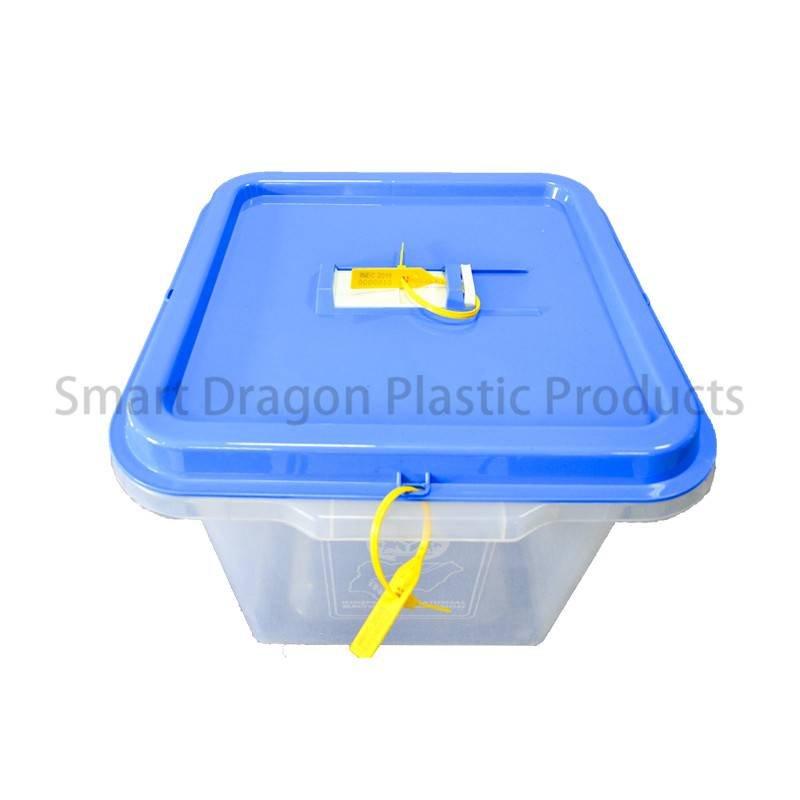 Clear Plastic Disposable Election Ballot  Box with Blue Cover