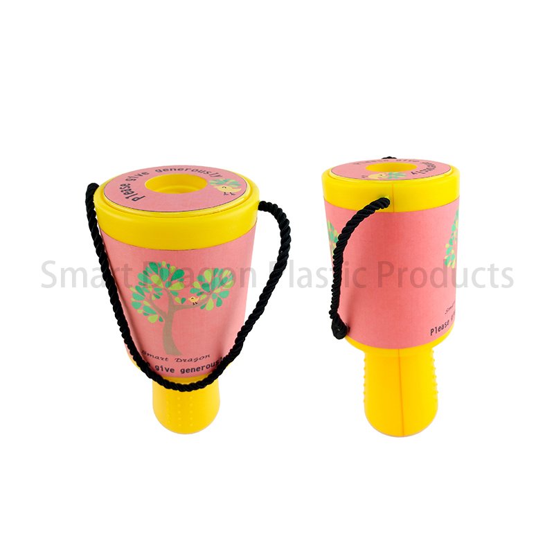 SMART DRAGON Yellow Rounded Hand Held Plastic Collection Charity Box Plastic Charity Boxes image113