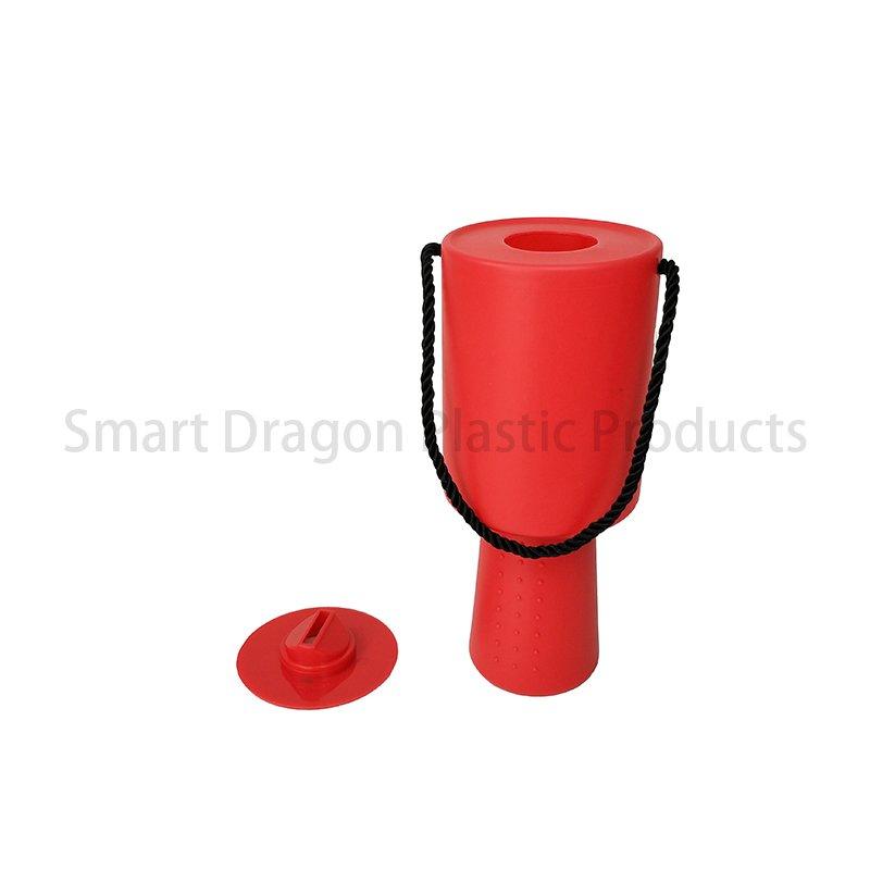Red Rounded Plastic Collection Charity Box Money Box with Hand Held