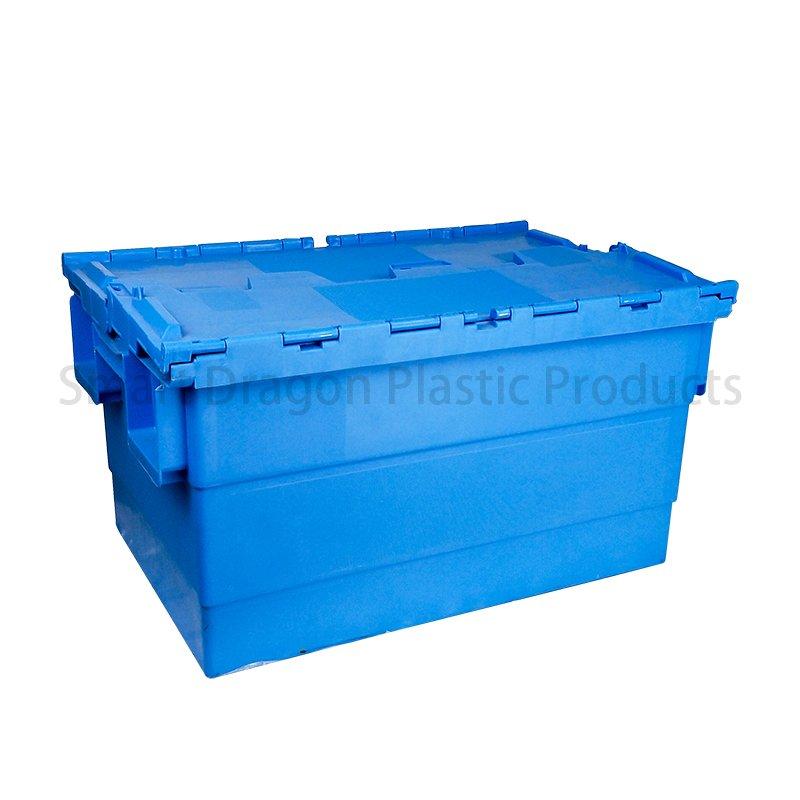 Blue Plastic Turnover Boxes Folding Crate