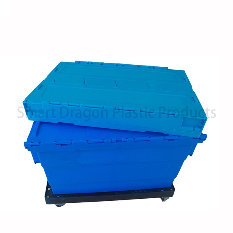 SMART DRAGON Blue Plastic Turnover Boxes Folding Crate Plastic Turnover Boxes image52