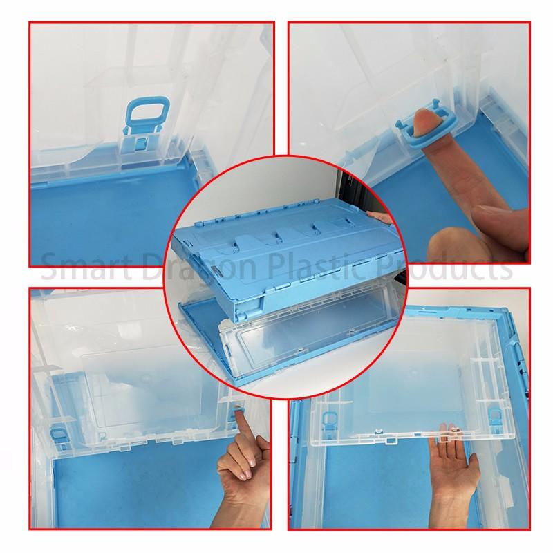 SMART DRAGON folding blue turnover crate for shipping