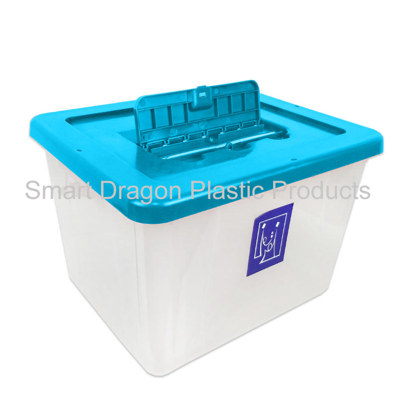 trabsparent PP plastic ballot box, blue clear voting box for election